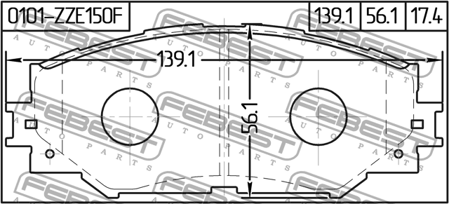 Колодки тормозные дисковые 0101-ZZE150F 0101-ZZE150F FEBEST