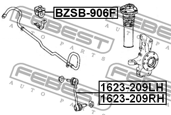 Втулка стабилизатора MERCEDES BENZ 224, 209CDI, 211CDI, 215CDI, 218CDI 906 BZSB- BZSB-906F FEBEST