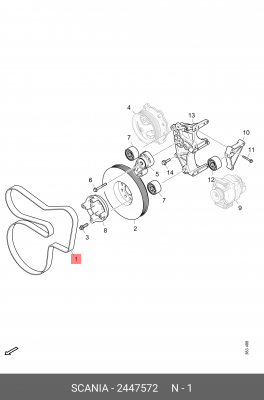 Ремень поликлиновой 2447572 SCANIA