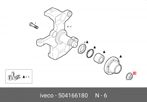 гайка ступицы передней!\Iveco Daily 504166180 IVECO