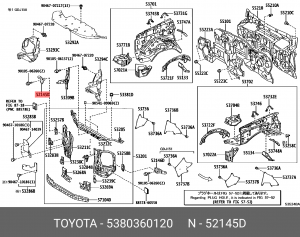кронштейн бампера переднего правый!\ Toyota Land Cruiser Prado 150 17> 53803-60120 TOYOTA