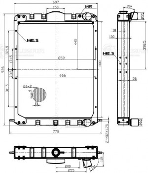 Радиатор УРАЛ-4320-78 Next алюминиевый дв.ЯМЗ-536.02-10 LUZAR LRC1237 LUZAR