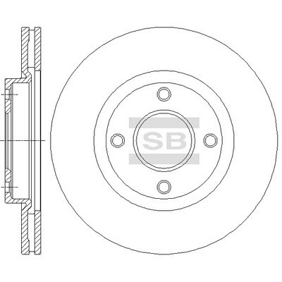 Диск тормозной NISSAN Tiida (04-) передний (1шт.) SANGSIN SD4238 SANGSIN