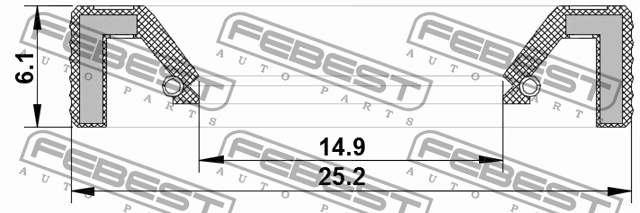 Сальник штока КПП FORD FOCUS II/III 95KAY-16250609X 95KAY-16250609X FEBEST