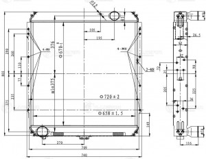 Радиатор водяного охлаждения КАМАЗ 4308 алюмин 2-х ряд. LUZAR LRC 07151 LUZAR