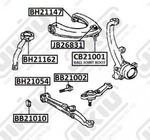 Болт с эксцентриком LEXUS IS 99-05 BB21002 BB21002 JIKIU