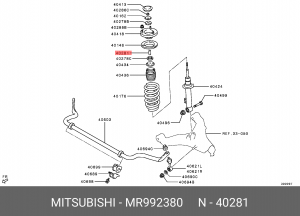 втулка амортизатора переднего! металл\ Mitsubishi Pajero Sport 08> MR992380 MITSUBISHI