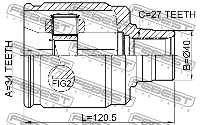 HONDA ACCORD VII (2003-2007) 0311-CL20RH FEBEST