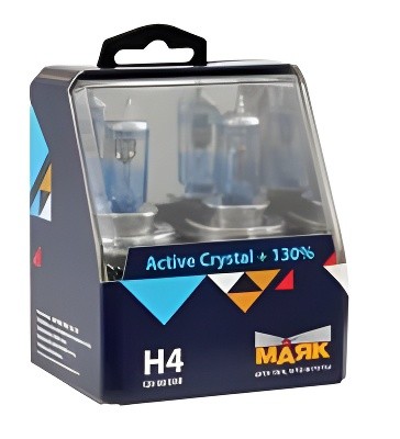 Лампа галогенная H4 12V 55W "Маяк" Active Crystal (+130%) (2 шт.) 72420AC+130 MAYAK