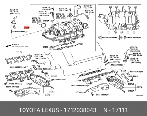 КОЛЛЕКТОР ВПУСКНОЙ LC200 17120-38043 17120-38043 TOYOTA