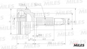 ШРУС наружный CHEVROLET AVEO 1.2/1.4 02- (с ABS) (GKN 303900) GA20044 GA20044 MILES