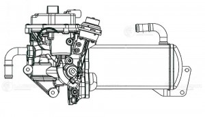 Клапан EGR (рециркуляции выхл. газов) с теплообмен. для а/м VW Transporter (03-) LREG 1801 LUZAR
