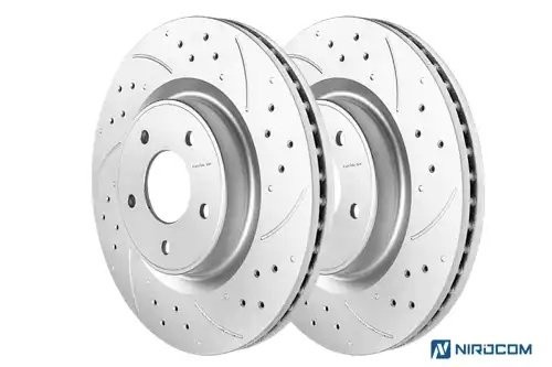 Передний тормозной диск Evolution с перфорацией и насечками, в покрытии GEOMET JBR1559 POWERSTOP