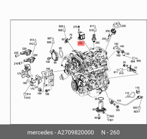 Клапан электромагнитный MERCEDES C (W205,S205) (14-21) OE A 270 982 00 00 MERCEDES BENZ