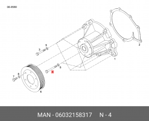 06.03215-8317 6-гран. фланцевый винт M8X100-8.8-MAN183 06032158317 MAN