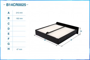 Фильтр салонный пылевой B14CR0025 B14CR0025 CWORKS