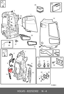 держатель фары! \ VOLVO 82252302 VOLVO