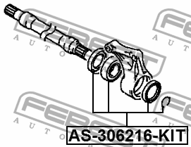 Подшипник шариковый передней полуоси ремкомплект 30X62X16 AS-306216-KIT FEBEST