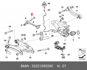 Болт BMW E53 эксцентрика заднего сход/развал верхний 33 32 1 095 590 BMW
