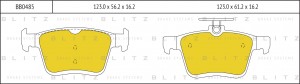 Колодки тормозные дисковые задние AUDI A3 12-VW Golf 12- BB0485 BB0485 BLITZ