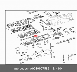ШАЙБА КРЕПЛЕНИЯ ПАНЕЛИ ПОЛА A 008 990 75 82 MERCEDES BENZ
