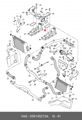 прокладка коллектора впускного!\ Audi A4/A6/A8/Q7, VW Phaeton/Touareg 3.0 02-11 059 145 215 A VAG