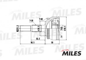 ШРУС наружный VOLVO 850/S70/C70/V70 2.0-2.5 91-05 (с ABS) (GKN 302148) GA20505 GA20505 MILES