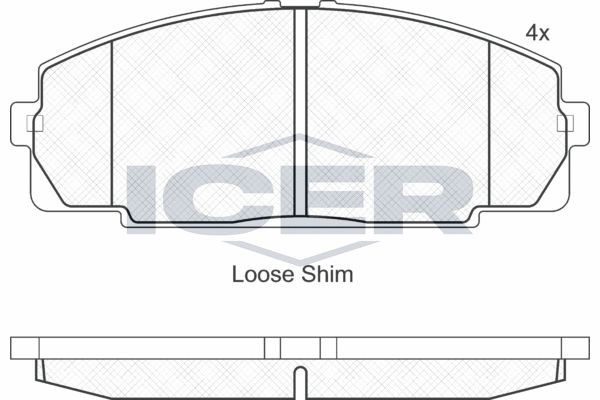 141170 колодки дисковые передние !\ Toyota Hiace 2.0-2.7/2.4TD & 4WD 95> 141170 ICER