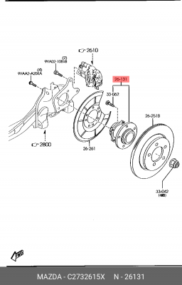 C273-26-15X ПОДШИПНИК СТУПИЦЫ C2732615X MAZDA