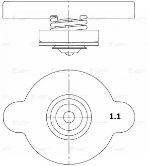 Крышка (пробка) радиатора для ам Toyota,Nissan,Mazda,Hyundai,Kia 1.1 bar (большо LL 1905 LUZAR