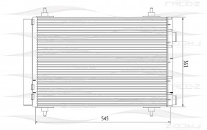 Радиатор кондиционера CITROEN Berlingo/C4 04-PEUGEOT 307/308/408/Partner 00- KC0 KC0254 FREE Z