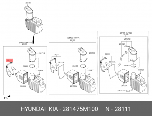 281475M100 КРЫШКА ВОЗДУШНОГО ФИЛЬТРА ДВИГАТЕЛЯ 281475M100 HYUNDAI