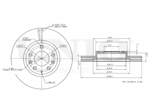 Диск тормозной передний BRD-20133 UNIO