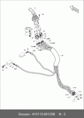 410113-00125B Джойстик правый 410113-00125 410113-00125B DOOSAN