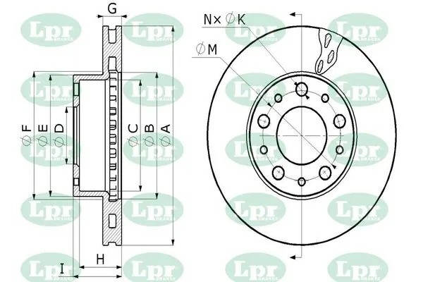 Диск тормозной P1022V P1022V LPR