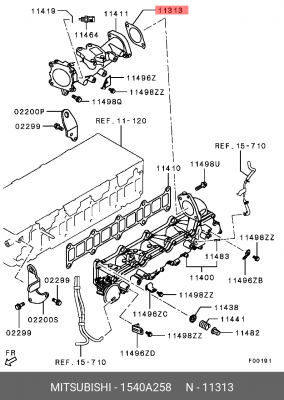 ПРОКЛАДКА ВОЗДУХОЗАБОРНИКА 1540A258 1540A258 MITSUBISHI