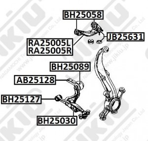 Сайлентблок рычага нижн передний MAZDA 6 GH 07-13 BH25127 BH25127 JIKIU