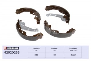 Торм. колодки барабанные задн. Citroen C1 I II 05- Peugeot 107 05-  108 14- Suzu M2520233 MARSHALL