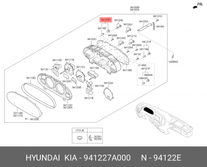 Лампа комбинации приборов с цоколем hd65/72/78,/mobis 941227A000 MOBIS