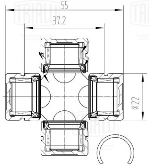 Крестовина для а,м Mitsubishi Delica 94- 22x37.2x55 CC 406 CC406 TRIALLI