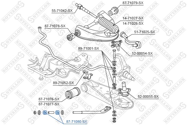 сайлентблок растяжки рычага!\ Mazda E2200 SD/SR all 88> 8771080SX STELLOX