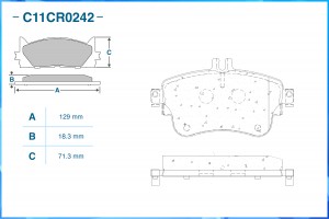 Тормозные колодки передние, Low Metallic C11CR0242 C11CR0242 CWORKS