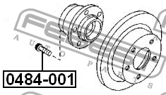 Шпилька колесная 0484-001 0484-001 FEBEST
