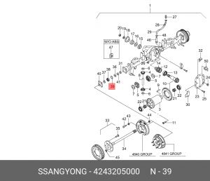 Кольцо SSANGYONG Actyon (06-),Kyron (05-),Actyon Sport (06-),Rexton (02-) упорно 4243205000 SSANG YONG
