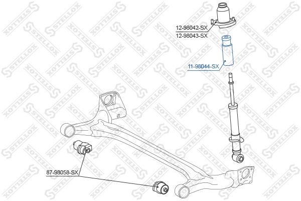 отбойник-пыльник амортизатора заднего!\ Toyota Corolla CDE120/ZZ12# 01> 11-98044-SX STELLOX