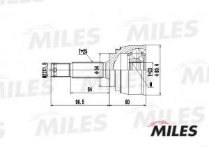 ШРУС наружный MITSUBISHI GALANT/ECLIPSE/SPACE RUNNER 1.8/2.0 87-92 (GKN 301984)  GA20264 MILES