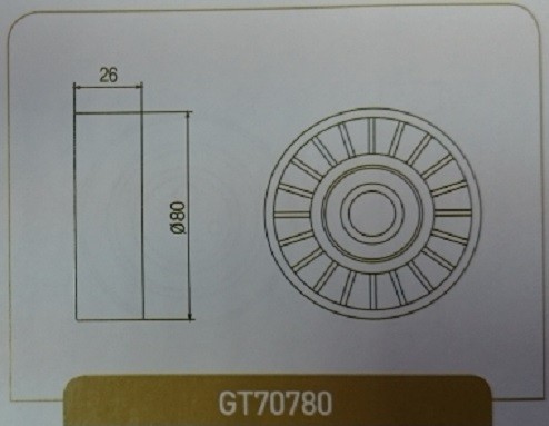 Ролик приводного ремня натяжной Fiat Doblo I-II, Punto, Stilo, Opel Combo GT7078 GT70780 GMB