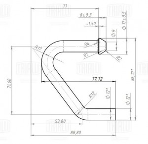 Кронштейн переднего основного глушителя для а/м ВАЗ 2170 Приора "TRIALLI" EMB0101 TRIALLI