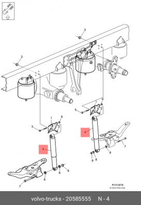 Амортизатор подвески 470-780 O/O 16x100 20x50 подходит для VOLVO FH12 FM9/12 205 20585555 VOLVO