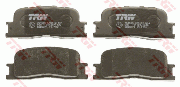 Колодки тормозные TOYOTA Camry (11.01-) задние (4шт.) TRW GDB3374 TRW